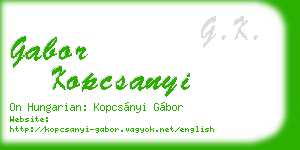gabor kopcsanyi business card