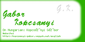 gabor kopcsanyi business card